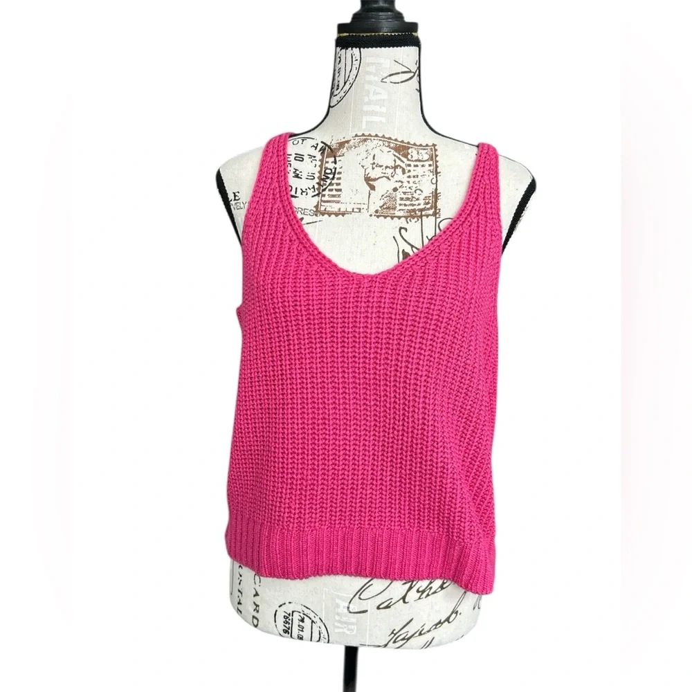Gentle Fawn Hot Pink Chunky Knit Sweater Tank Size Large - Picture 6 of 7